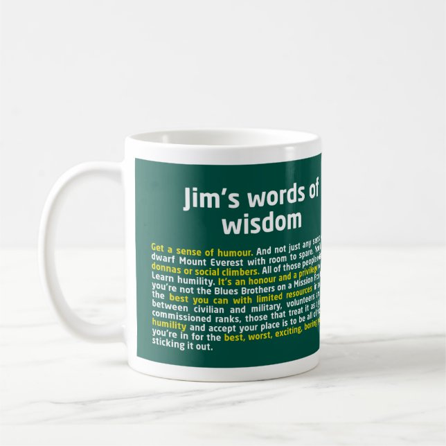 Caneca De Café Palavras de Jim de Wisdom Mug (Esquerda)