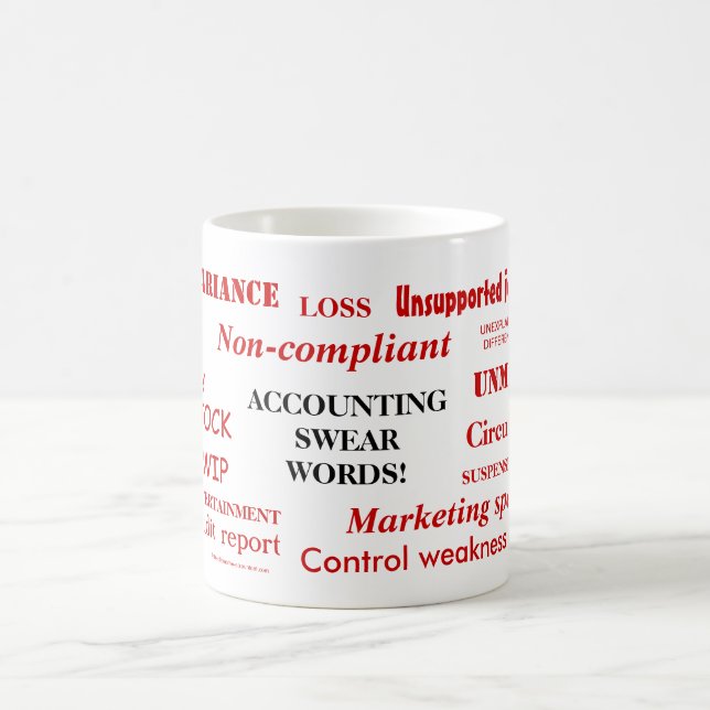 Caneca De Café Palavras de juramento de contabilidade Engraçadas  (Centro)