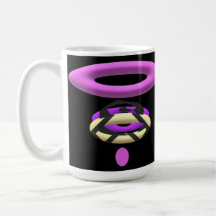 Caneca De Café Palavras de mensagem malucas com arte negra roxa m