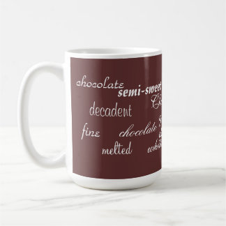 Caneca De Café Palavras Descritivas de Chocolate