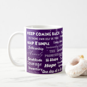 Caneca De Café Palavras e Slogans de Recuperação em 12 Passos
