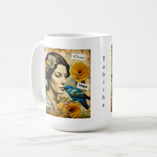 Caneca De Café Palavras Inspiradoras Personalizadas e Senhora Vin