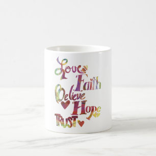 Caneca De Café Palavras Inspirativas do Rainbow Mug