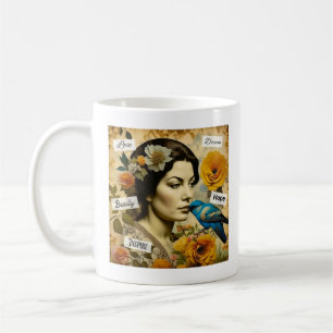 Caneca De Café Palavras Inspirativas Personalizadas e Senhora Vin