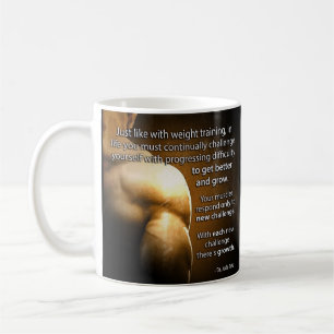 Caneca De Café Palavras Motivacionais do Workout - Desafio e Cres
