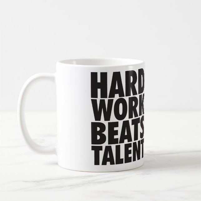 Caneca De Café Palavras Motivacionais - Trabalho De Duro Supera T (Esquerda)