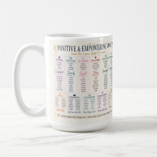 Caneca De Café Palavras Positivas e Empoderadoras Tipografia Insp