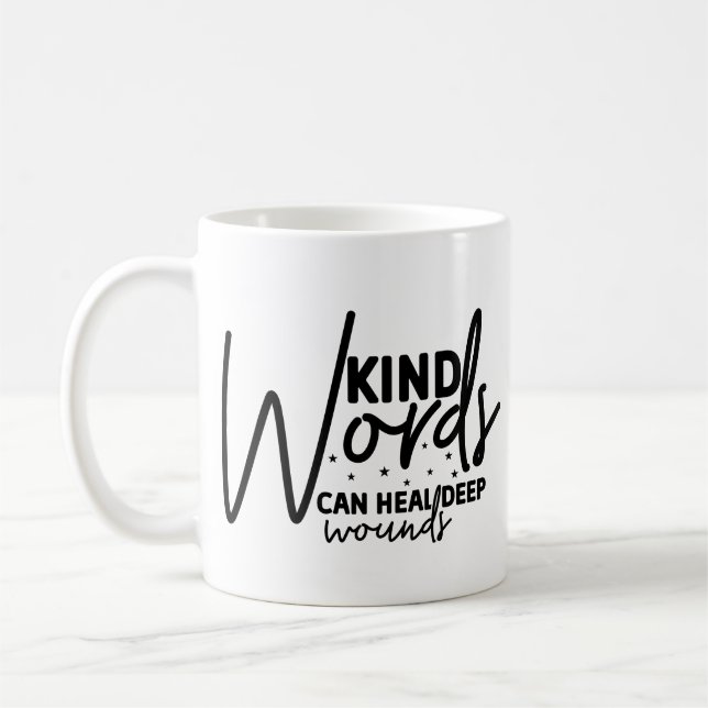 Caneca De Café Palavras Tendy Kind (Esquerda)