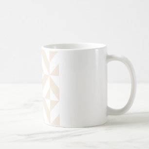 Caneca De Café Pale Beige Geométrico Deco Cube Padrão