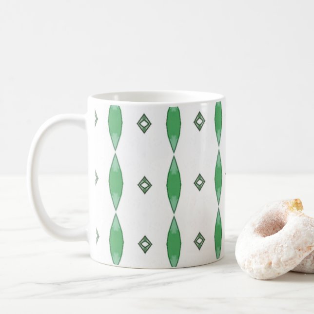 Caneca De Café Pale Green geometric pattern coffee mug (Com Donut)