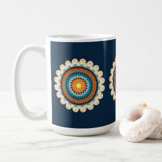 Caneca De Café Pale Yellow Orange Mandala Mug
