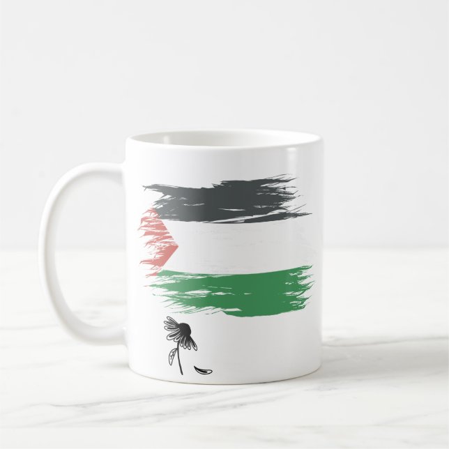 Caneca de Café Palestina | Bandeira Desgastada, Ma (Esquerda)