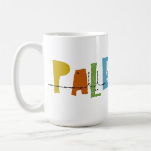 Caneca De Café PALESTINA Nome Árabe Colorido