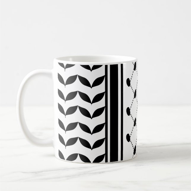 Caneca De Café Palestine Keffiyeh Pattern Scarf (Esquerda)