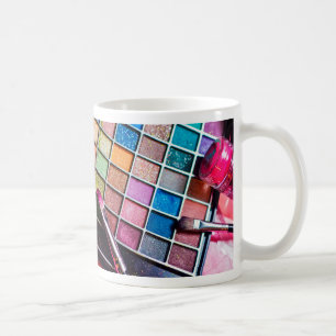 Caneca De Café Paleta da composição e escovas - impressão da