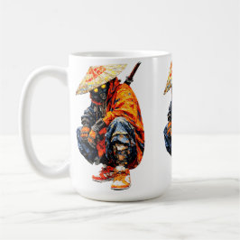 Caneca De Café Paleta de Ciber Samurai Laranja
