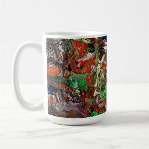 Caneca De Café Paleta do Artista: Padrão Expressivo de Pinceladas