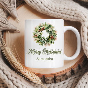 Caneca De Café Paleta nórdica terrosa minimalista nome personaliz