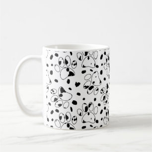 Caneca De Café Palha De Cães Dalmáticos Com Manchas