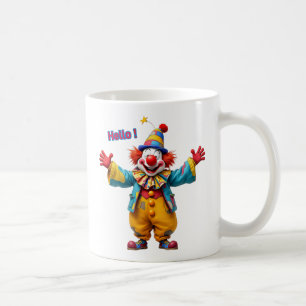 Caneca De Café Palhaço feliz com grande sorriso.