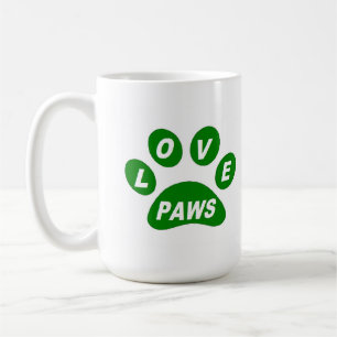 Caneca De Café Palhetas de Mug Love em Paws Green