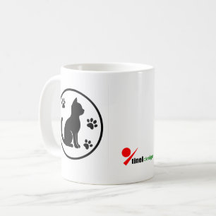 Caneca De Café Palhetas Silenciosas - Silhueta Gato Mínima