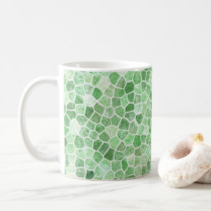 Caneca De Café Pálido Esmeralda e Pistácio Remendado em Paralelep