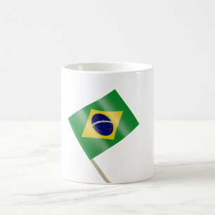 Caneca De Café Palito de dente com bandeira brasileira