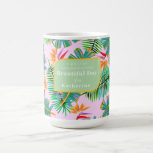 Caneca De Café Palm Paradise Rosa