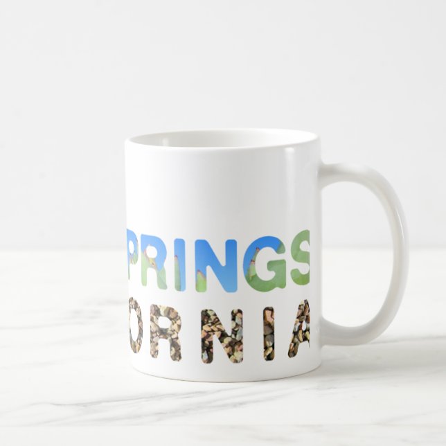 Caneca De Café Palm Primaveras Azul e Verde (Direita)