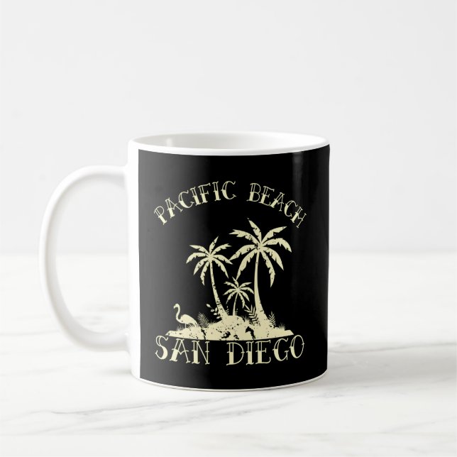 Caneca De Café Palm Tree Island Pacific Beach San Diego (Esquerda)