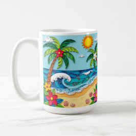 Caneca De Café Palm Trees on the Beach