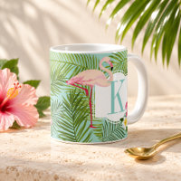 Palma de Flamingo Tropical Monograma