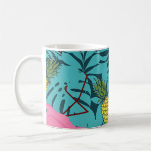 Caneca De Café Palma de Flamingos Rosa: Havaí exótico