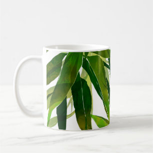 Caneca De Café Palma Folha Pintada Mão