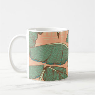 Caneca De Café Palma Tropical: Fundo de Folha Invisível