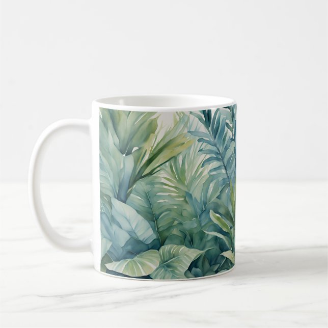 Caneca De Café Palma Tropical Sai Dentro De Plantas (Esquerda)