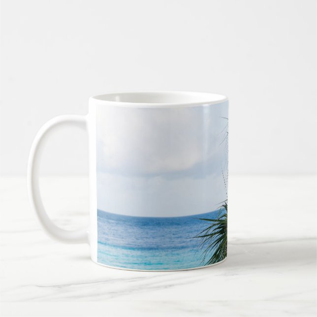 Caneca De Café Palmas de Paraíso Caribe #1 #tropical #ocean #wall (Esquerda)