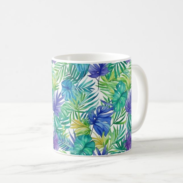 Caneca De Café Palmas tropicais (Frente Esquerda)