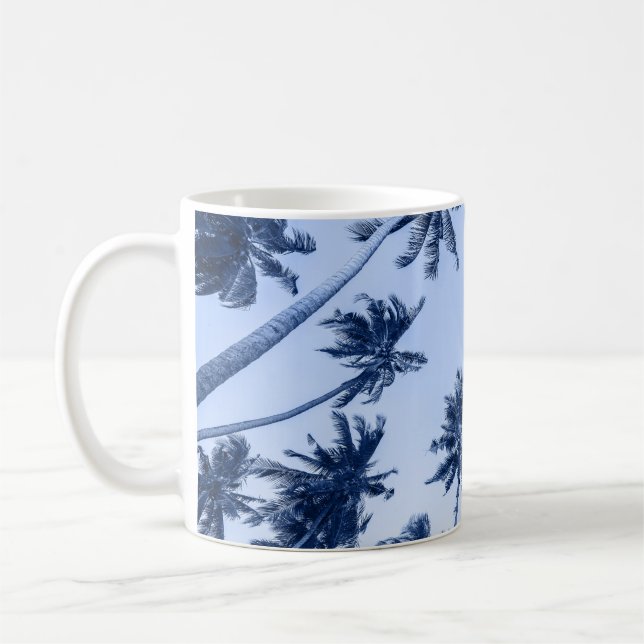 Caneca De Café Palmeiras, céu azul limpo. (Esquerda)