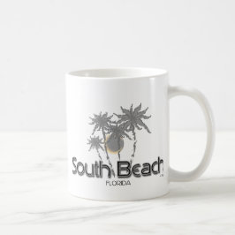 Caneca De Café Palmeiras Cinzas da Praia Sul de Miami