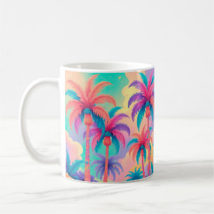 Caneca De Café Palmeiras coloridas