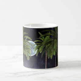 Caneca De Café Palmeiras Contra a Lua