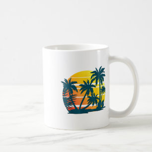 Caneca De Café Palmeiras de coco Férias de Verão Praia Tropical
