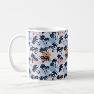 Caneca De Café Palmeiras de Verão, sem soldadura, palmeiras de c