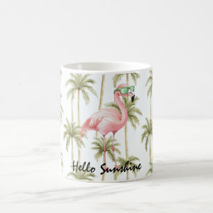 Caneca De Café Palmeiras Flamingo Rosa