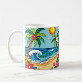 Caneca De Café Palmeiras na Praia