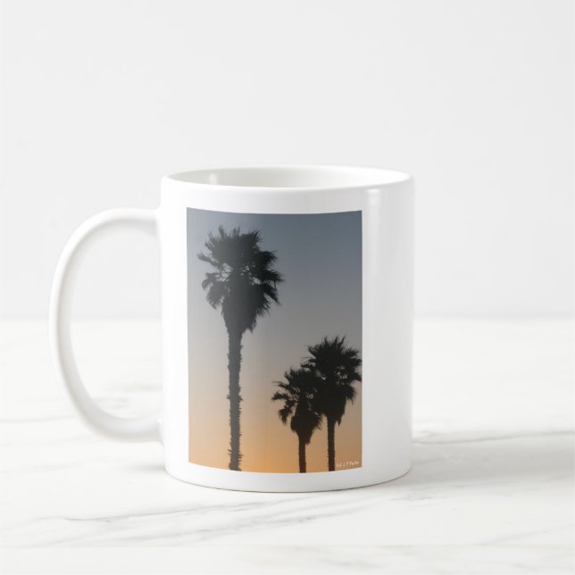 Caneca De Café Palmeiras No Crepúsculo (Esquerda)