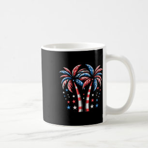 Caneca De Café Palmeiras Patrióticas Americanas Bandeira Dos EUA 