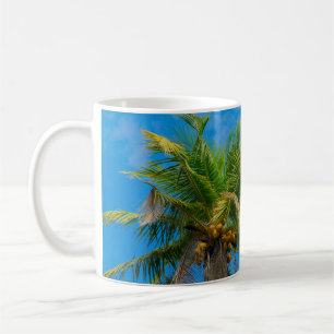 Caneca De Café Palmeiras Tropicais e Cocos
